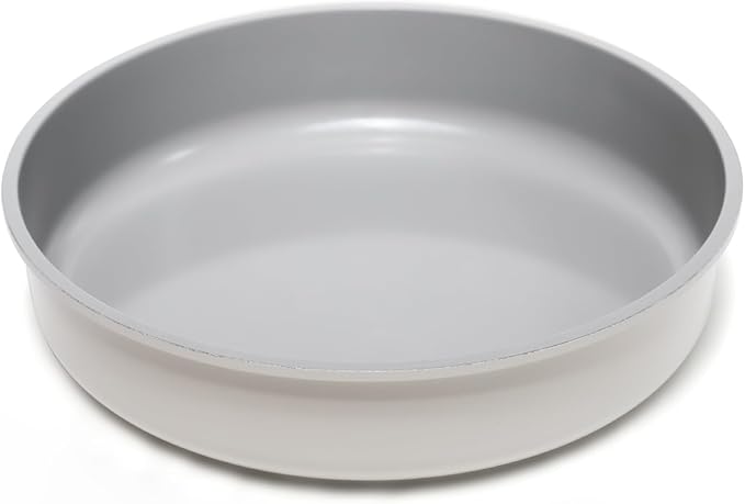 INSETFY 9.5 Inch Round Cake Pan,Cast Aluminum Bakeware Ceramic Nonstick for Cake Baking,Oven and Dishwasher Safe(Beige)