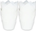 MyBakning 500 pcs Large size White Tulip Baking Cups 2-1/4"(Base diameter) x 4"(Wall height) Greaseproof paper baking cupcake Muffin liners