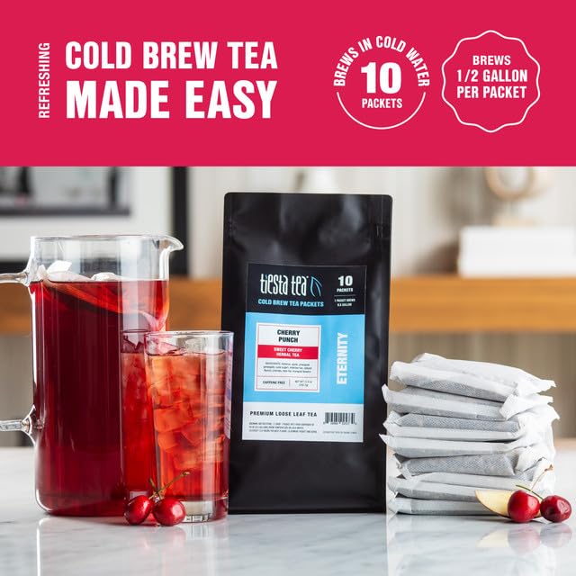 Tiesta Tea - Cherry Punch Cold Brew, Loose Leaf, Sweet Cherry Herbal Tea