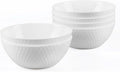 LaGlint 20 OZ Max White Opal Glass Cereal Bowl Set of 6, 6 Inch