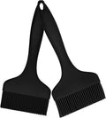 Minchsrin 2 Pcs Of Silicone Basting Brushes Heat Resistant Pastry Brush Oil brush BBQ Grill Brush Set One-Piece Design, Suitable For Barbecue Oven Teppanyaki Kitchen Cooking Easy Clean Black