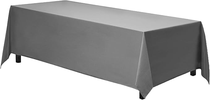 Gee Di Moda Rectangle Tablecloth - 70 x 120 Inch Charcoal Table Cloth for 6 or 8 Foot Rectangle Tables - Heavy Duty Washable Fabric - for Holiday Party, Dinner, Weddings, Baby Shower & Events