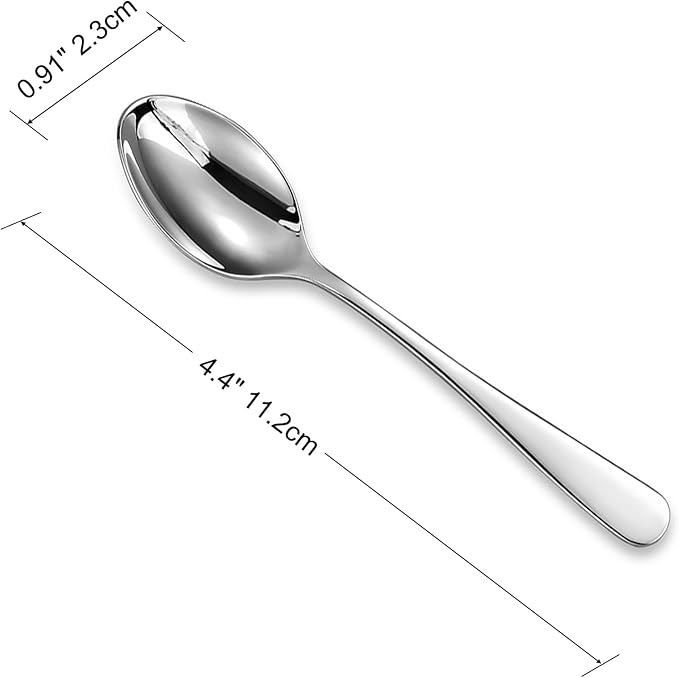 KEAWELL Premium Louise 6-Piece 4.4-Inch 18/10 Coffee Spoons (4.4 inches, 6)