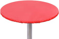 Yourtablecloth Heavy Duty Vinyl Round Fitted Tablecloth (Table Cover) with Flannel Backing Vibrant Colors Elasticized Tablecloth Great for Indoor and Outdoor Dining and Playing Cards 54” Ruby Red