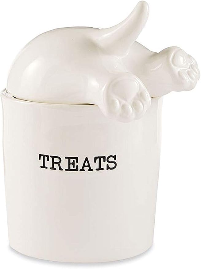 Dog Tail Treat Canister - Ceramic Dog Treat Jar