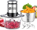 Kitchen in the box Food Processors,Small Meat Grinder & Food Chopper Electric Vegetable Chopper with 2 Bowls (8 Cup+8 Cup)& 2 Bi-Level Blades for Meat/fish/Vegetable/Baby Food,Black
