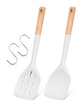 Badiano Silicone Spatula, Non Stick Turner for Cooking, Food Grade, White