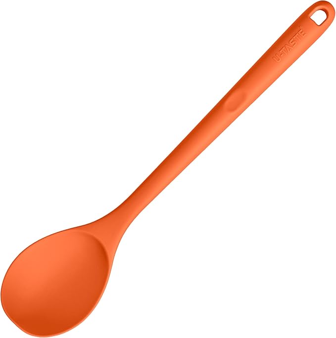 U-Taste Silicone Cooking Spoon, 13.3" Long Large Mixing Spoon, Orange