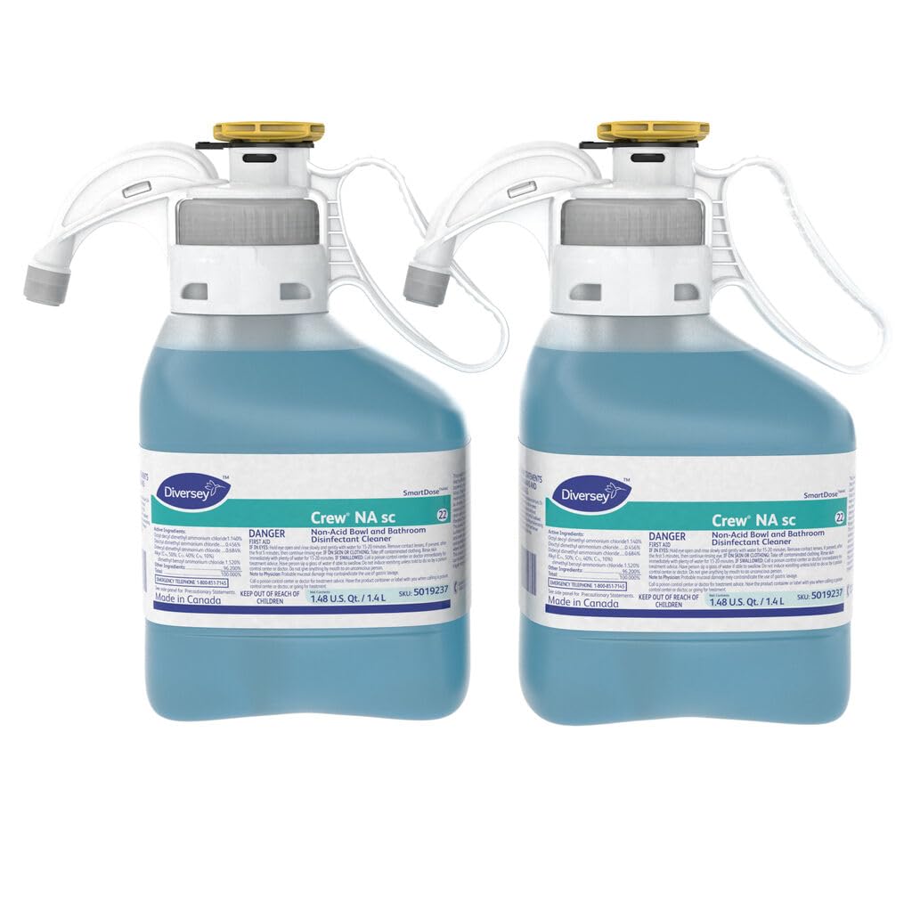 CREW Diversey Non-Acid Bowl And Bathroom Disinfectant Cleaner, Floral, 47.3 Oz, 2/carton