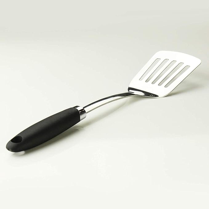 Stainless Steel Spatulas Set, 2 Pack Metal Solid & Slotted Turner