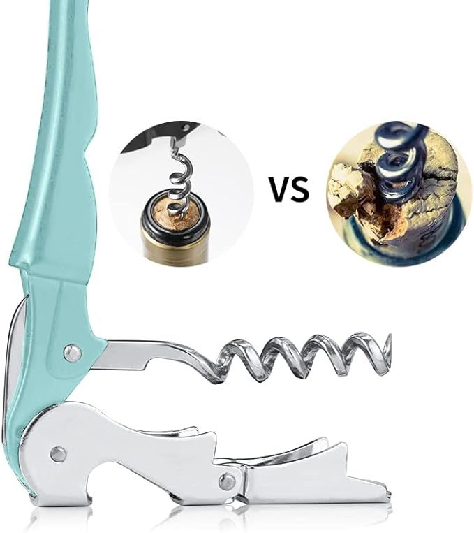 Professional Waiter Corkscrew Wine Openers Set(2PCS), Heavy Duty Stainless Steel Hinges Wine Key for Restaurant Waiters, Sommelier, Bartenders