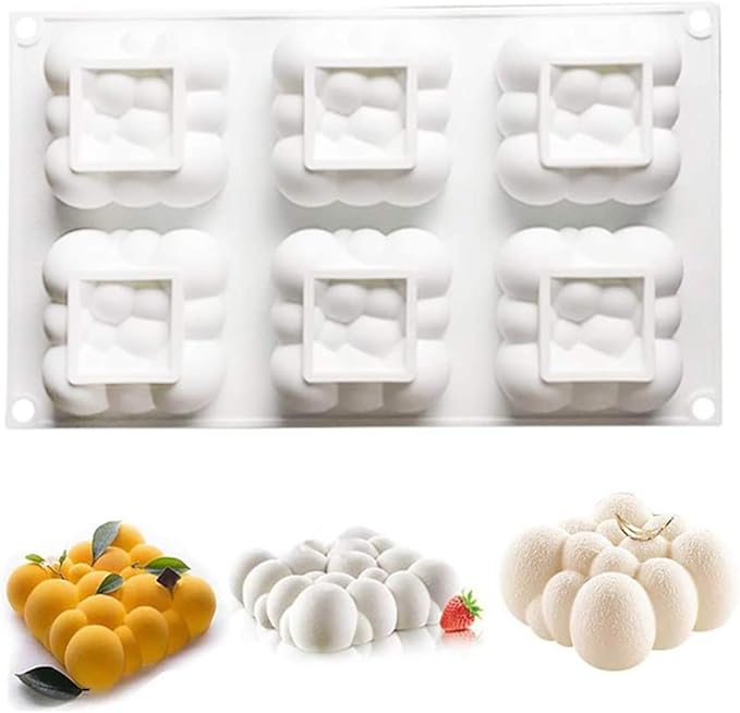 OCPO Kitchen Cloud Silicone Mold for Baking Mousse Cake, 6 Cavities