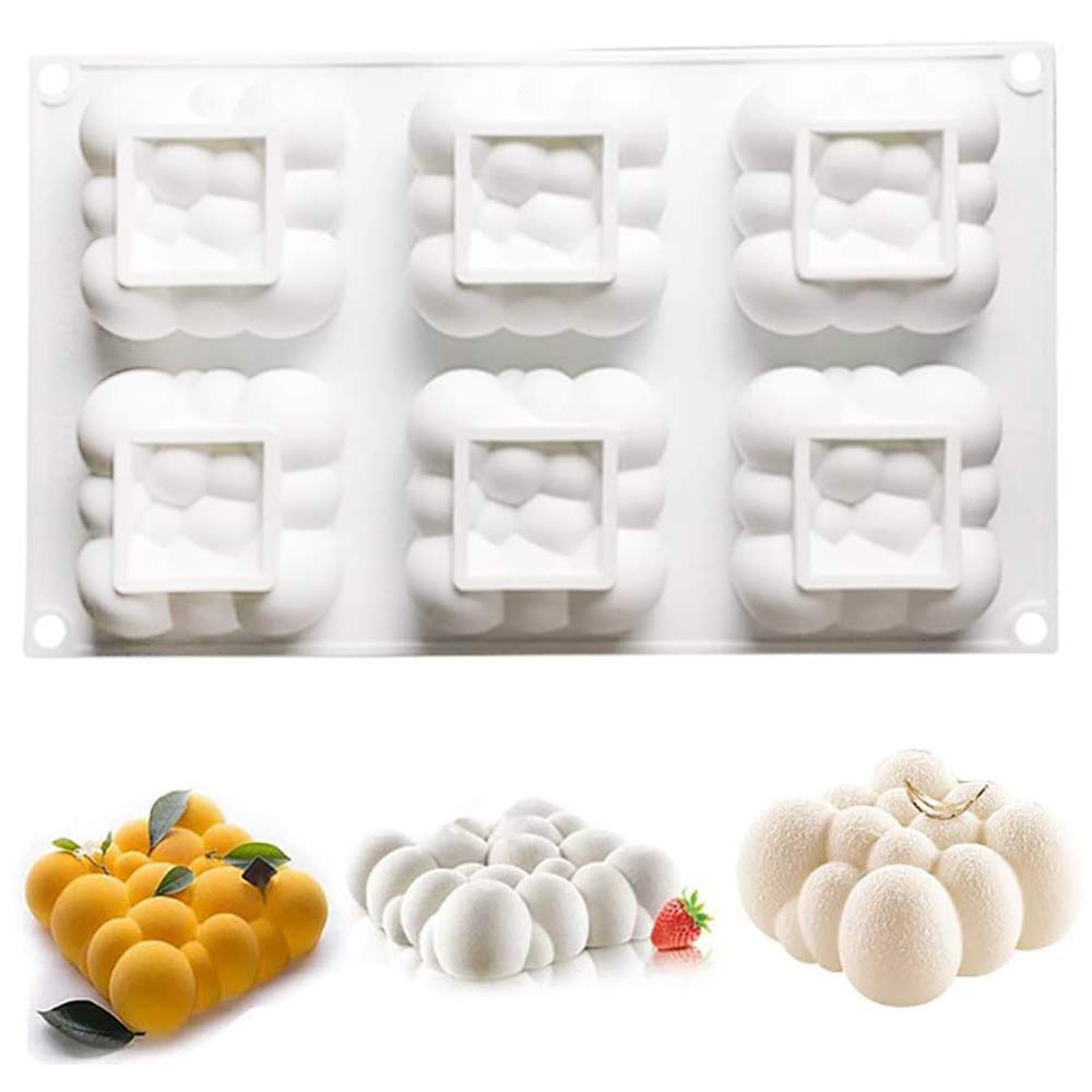 OCPO Kitchen Cloud Silicone Mold for Baking Mousse Cake, 6 Cavities