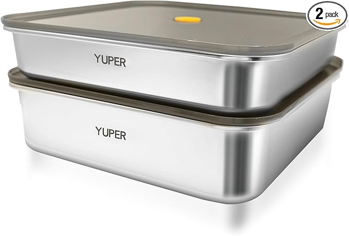 YUPER Stainless Steel Food Containers, 2 Pack (84+125OZ)