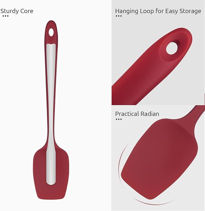 U-Taste Silicone Spoon Spatula, 480°F High Temp Scoop Spoonula, 11.38", Red