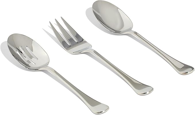 Made In Cookware - Stainless Steel Serving Utensil Set - Fork, Spoon, Slotted Spoon - Dishwasher Safe