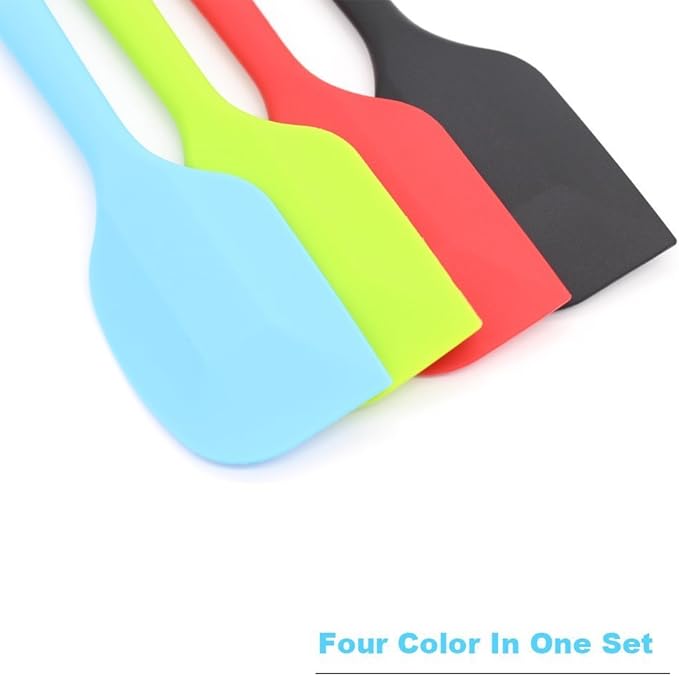 4-Piece Silicone Spatula Set with Stainless Steel Core, Small, Multicolor