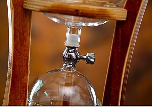 Nispira Iced Coffee Cold Brew Drip Tower Coffee Maker, 6–8 Cup Manual Cold Brew Brewer with Adjustable Valve, Wooden Frame & Glassware, Slow Cold Extraction System