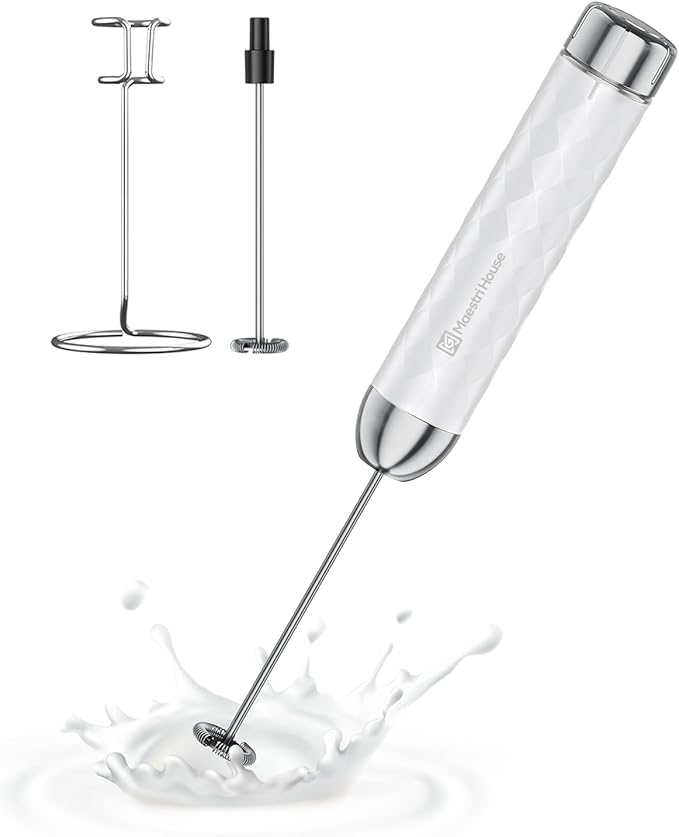 Maestri House LunaFro 2.0 Rechargeable Milk Frother, Stepless Speed Control