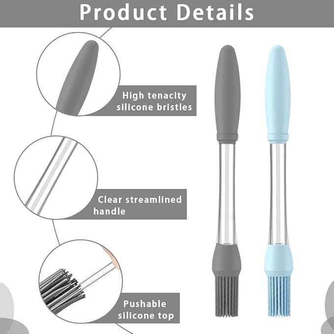 ZYMJBB 4 Pack Silicone Basting Brush for Cooking, Heat Resistant Pastry Brushes with Oil Reservoir Handle, Food-Grade BBQ Brush for Grilling, Baking, Barbecue, Sauce, Butter, Meat, Kitchen and Outdoor