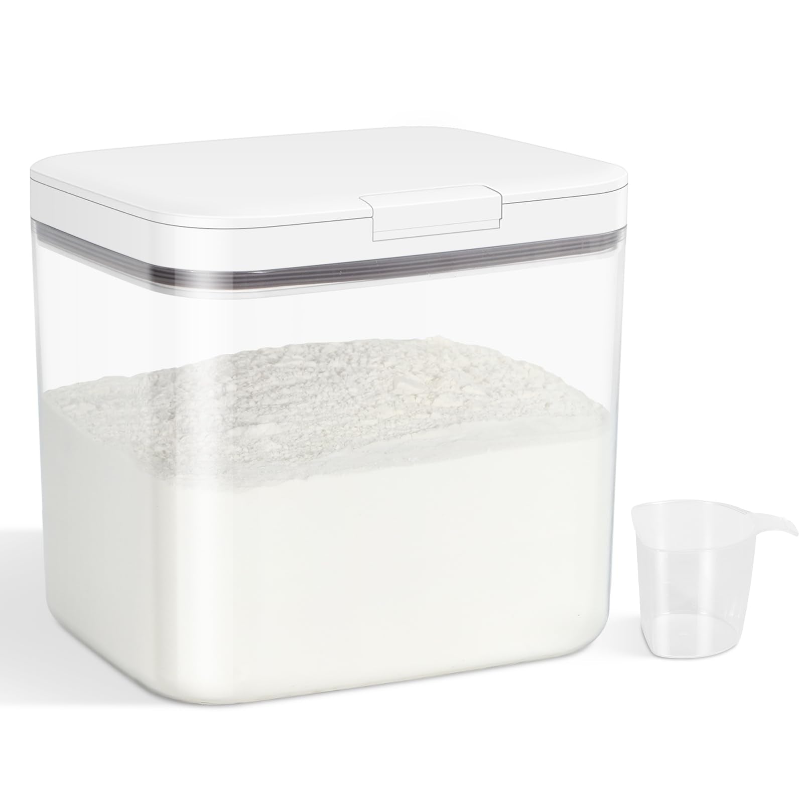 4.75 Qt Rice Flour Container Dog Food Storage Holder with Flip-up Lid Scoop