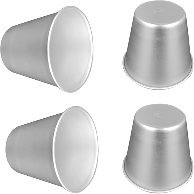 Aluminum Popover Pan Individual Pudding Cups Flan Molds 3.15 inch Height