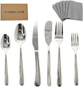 36 Piece Stainless Steel Silverware Set for 6 Flatware with Placemat 6Piece