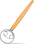 Agttete Danish Dough Whisk Stainless Steel Wood Handle for Sourdough Bread