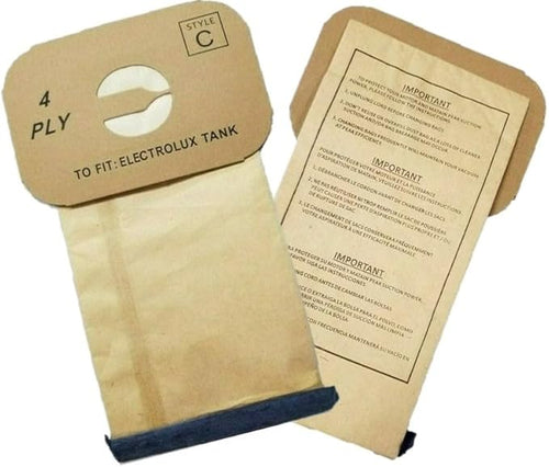 100 Replacement Bags Compatible with ELECTROLUX Type C - 4 PLY CANISTER VACUUM Cleaners