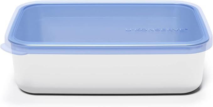 U-Konserve 45 oz Stainless Steel Food Container Bento Box Blue Silicone Lid