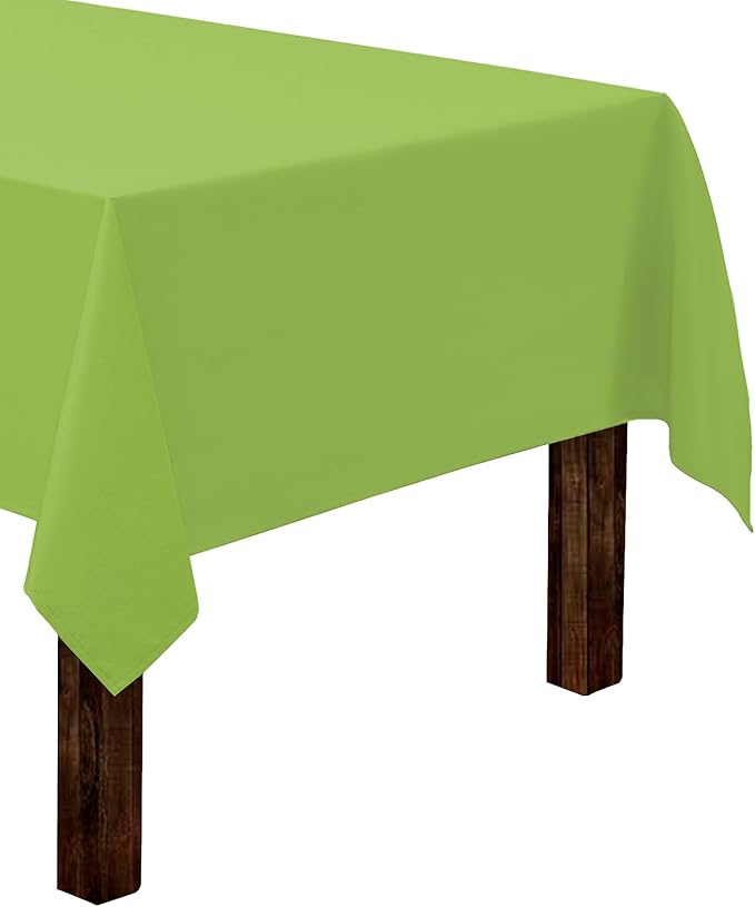 Gee Di Moda Rectangle Tablecloth - 60 x 102 Inch Apple Green Table Cloth for 6 Foot Rectangle Tables - Heavy Duty Washable Fabric - for Holiday Party, Dinner, Weddings, Baby Shower & Events