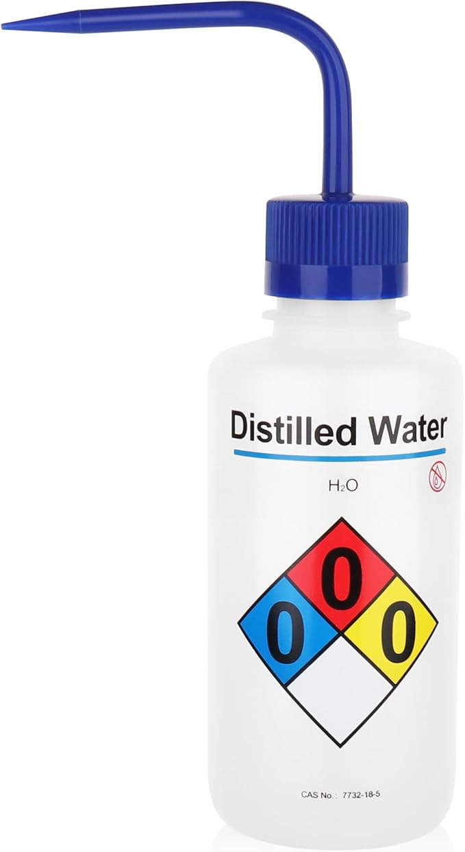 LABINVO Distilled Water Wash Bottles, 1 PC of Vol.500ml (17oz), Narrow Mouth, Self-Venting Safety Wash Bottles, LDPE Material,IN-WBD501