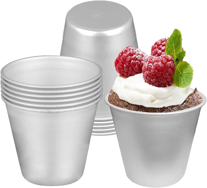 Aluminum Popover Pan Individual Pudding Cups Flan Molds 3.15 inch Height