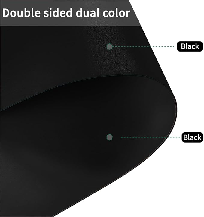 Zinkooat Desk Cover Protector - 34x34 Inch Waterproof Easy to Clean Can Conceal Flaws Protector The Table Top from Scratches Used for Dining (Black+Black 34x34)