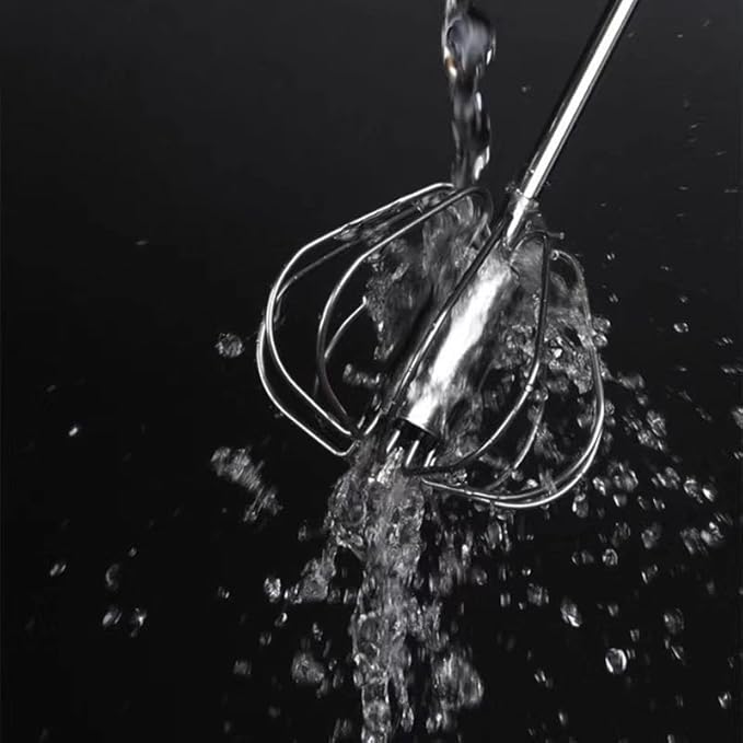 2 PCS Stainless Steel Semi-Automatic Whisk, Hand Push Rotary Whisk Blender, Versatile Milk Frother for Blending, Whisking, Stirring (12 Inch)