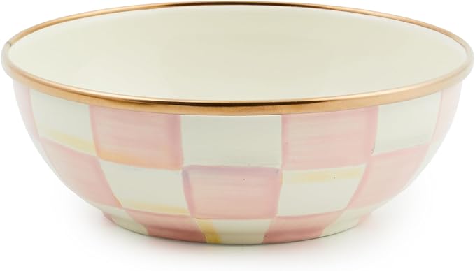 MACKENZIE-CHILDS Everyday Bowl, Extra Small, Pink-and-White Rosy Check