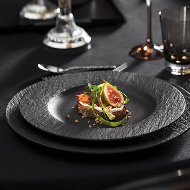 Villeroy & Boch Manufacture Rock 4 Piece Place Setting, Matte Black
