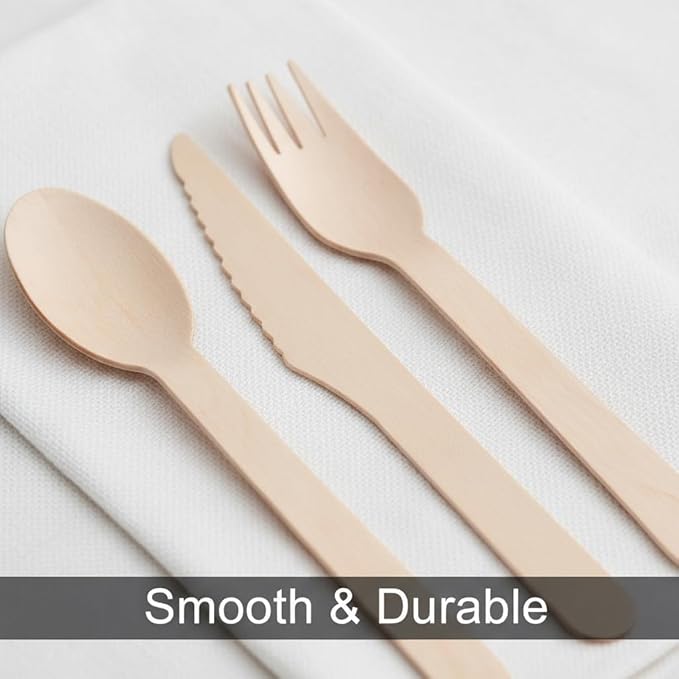 500 Wooden Spoons for Eating, Alternative to Plastic and Bamboo Spoons - Eco Friendly, Biodegradable, Disposable Spoons Set - 500 Compostable Spoon Utensils Set for Lounge Party Wedding, BBQ
