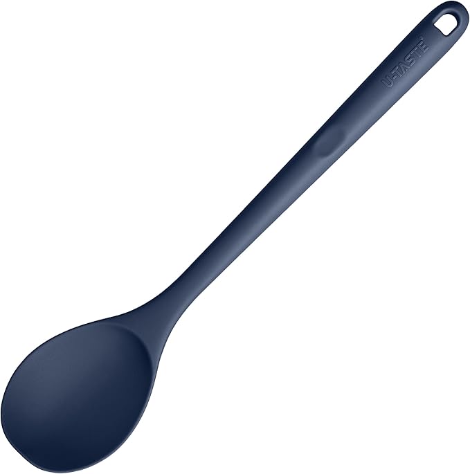 U-Taste Silicone Cooking Spoon, 13.3" Long Large Mix Spoon, Midnight Blue