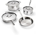 All-Clad D3® Stainless Steel 10 Piece Cookware Set- Made in USA- Includes Frying Pans, Saucepan, Sautépan, Stockpot - Professional Grade -Oven Safe & Induction Compatible