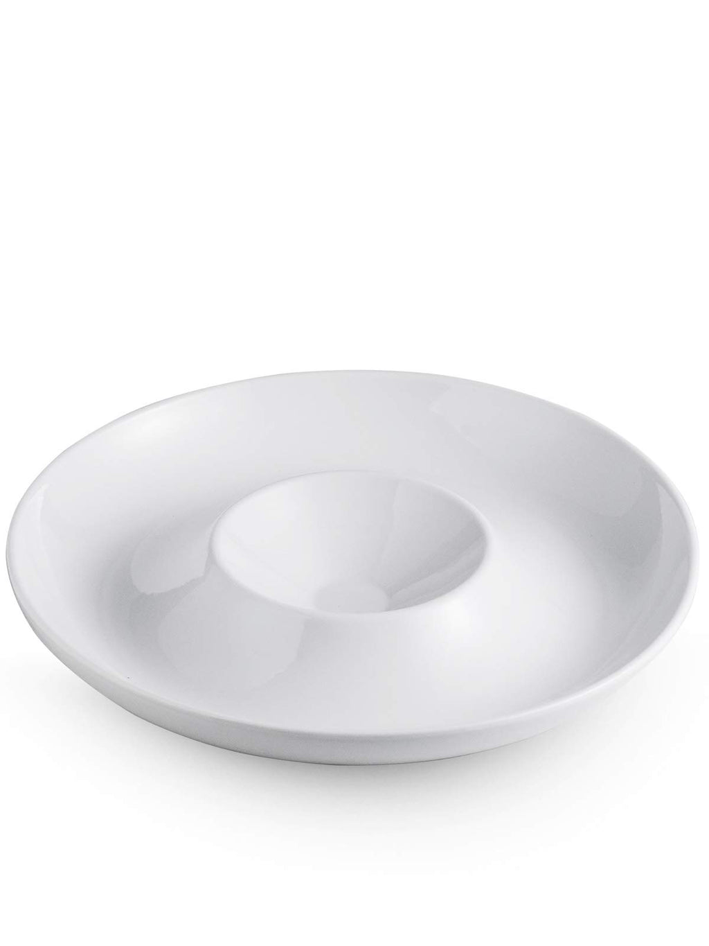 LAUCHUH Chip & Dip Serving Set of 1, Porcelain Divided Serving Tray,12-inch