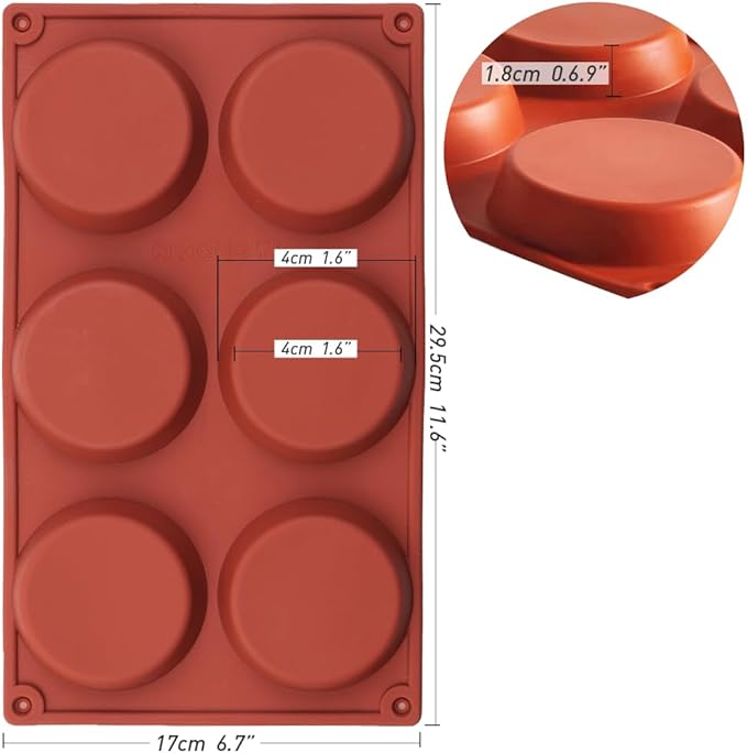 ionEgg Silicone Disc Molds With Tapered Side, 3.1 Inches Silicone Baking Mold, Nonstick & Quick Release, Mousse Cake Pan for French Dessert, Pie, Candy and Soap, Pack of 4