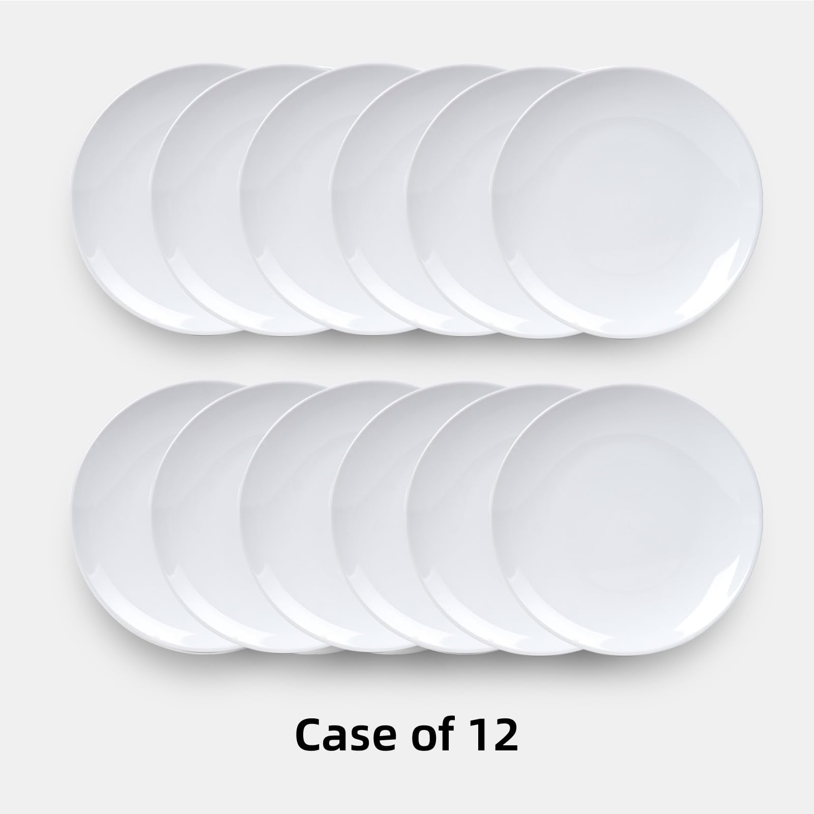 IRESTAURANT PLUS Stoneware Coupe Commercial Grade Dinnerware, Bright White, Plate 10.5", Case of 12