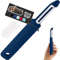 GORILLA GRIP® Patented BPA-Free Vegetable Peeler, Extra Sharp Swivel Stainless Steel Blades with Guard, Comfortable Soft Handle, Easily Peel Carrots or Fruit, Potato Eye Remover, Dishwasher Safe, Blue