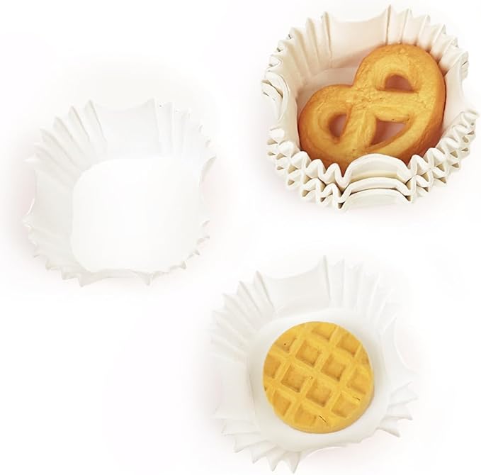 qiqee Square Cupcake Liners, 500 Count, White,Standard Size