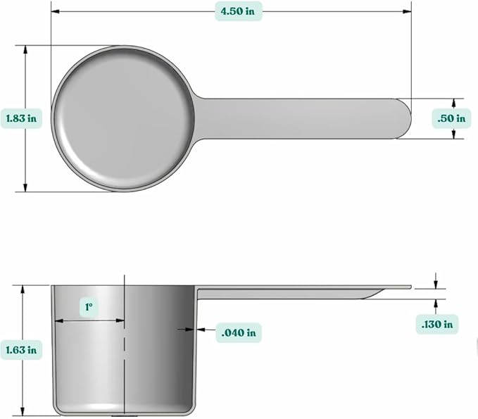 Supplement and Supply 1/4 Cup (4 Tablespoon | 2 Oz. | 60 mL) Long Handle Plastic Measuring Scoop for Coffee, Protein Powder, Pet Food, Spices, Grains, Dry Goods – Food-Grade BPA-Free (Pack of 10)