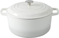 EDGING CASTING Enameled Cast Iron Dutch Oven Pot With Lid, Dutch Oven for Sourdough Bread Baking Round Pot Dule Handle, 7.5 Quart