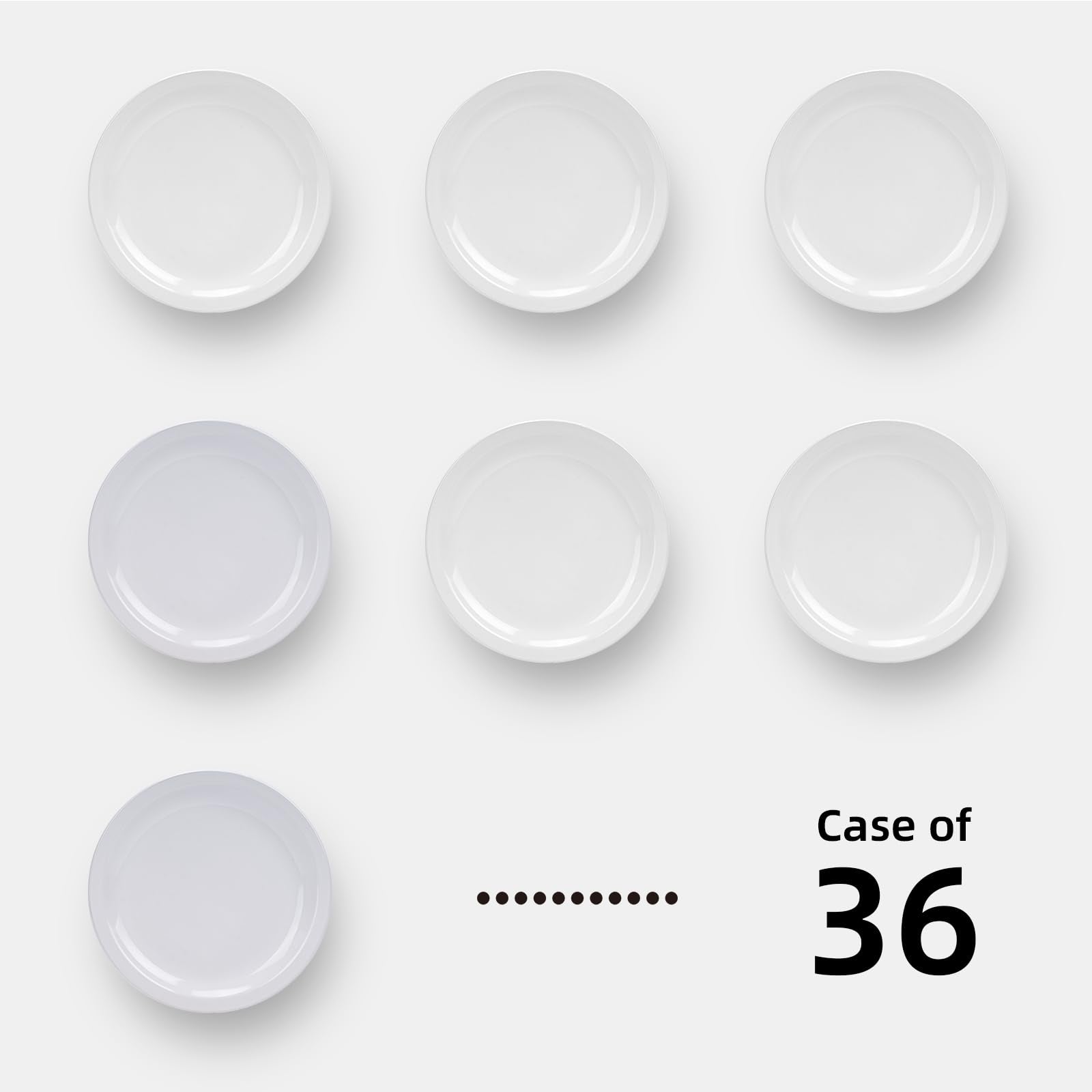 IRESTAURANT PLUS Stoneware Narrow Rim Commercial Grade Dinnerware, Bright White, Plate 8.25, Case of 36