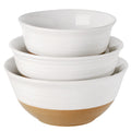 HASENSE Mixing Bowls, Large Ceramic Salad Bowls 2.1/1.5/1.0 Qt, Versatile Serving Bowls for Cooking, Baking, Salad Mixing, Prepping, Nesting White Bowl Set, Dishwasher Safe, Set of 3