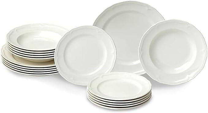 Villeroy & Boch Manoir 18 Piece Dinnerware Set, Creamy White